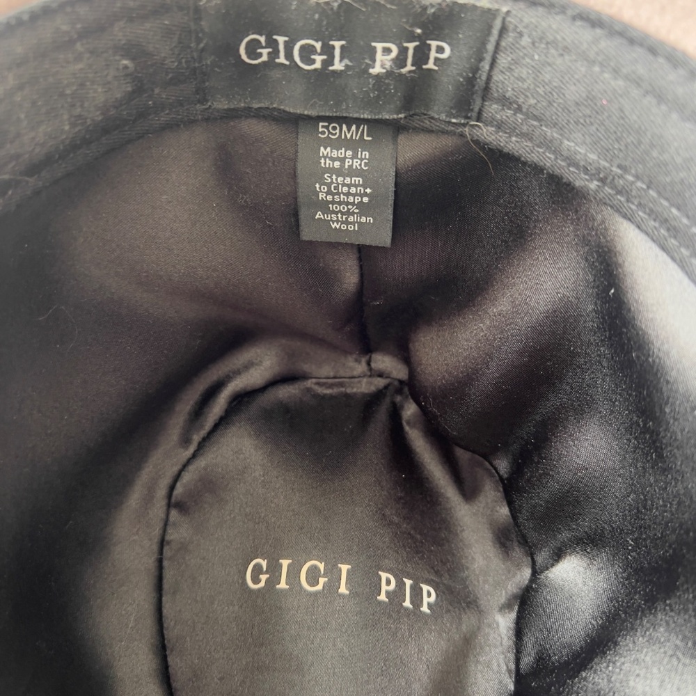 Gigi Pip Taupe Wool Felt Wide Brim Hat w/‎ Braided Band - Picture 5 of 12